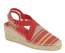 Toni Pons Tarbes' Espadrille Wedge Sandal Red Multi Size: (US 9) M (Euro 40)