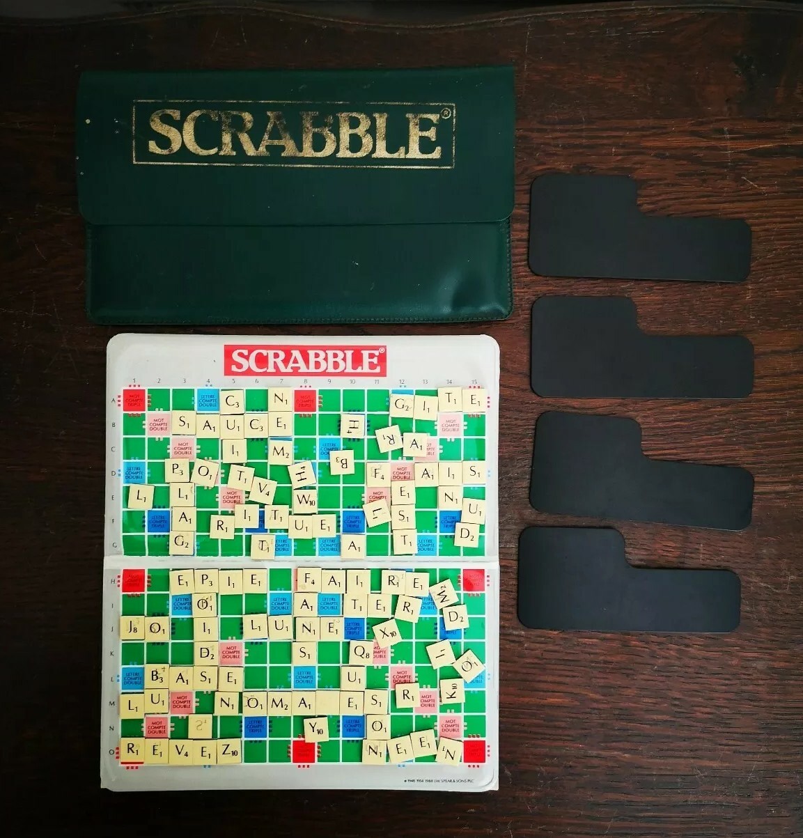 Scrabble Vintage Velours Noir Smir De France – Collector Français Rare