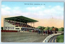 c1940 Lexington Kentucky Vintage Postcard Trotting Track Horse Breeder's Field