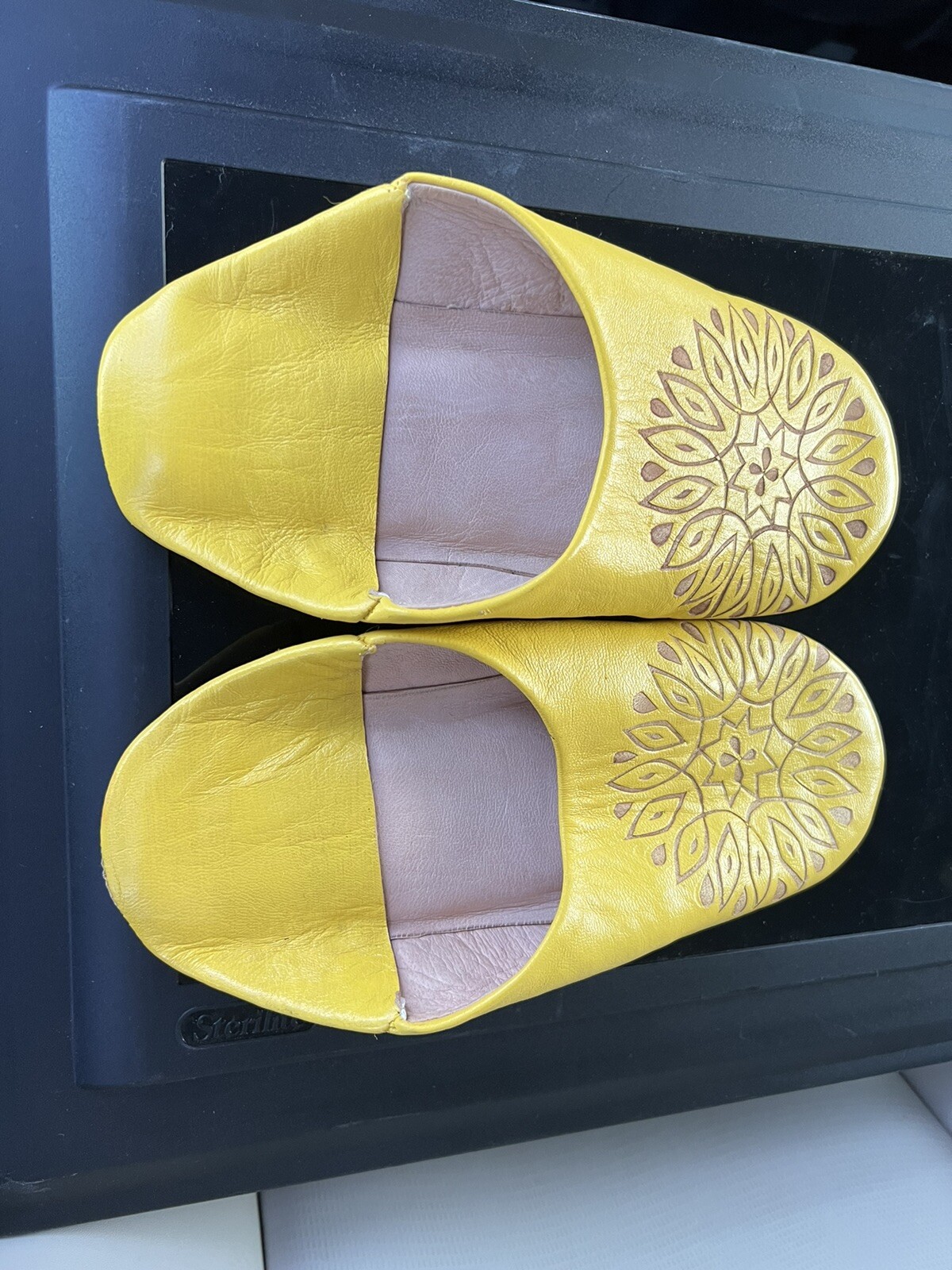 PANTOFOLA D’ORO Ciabatte donna vera pelle naturale giallo tg 5 6