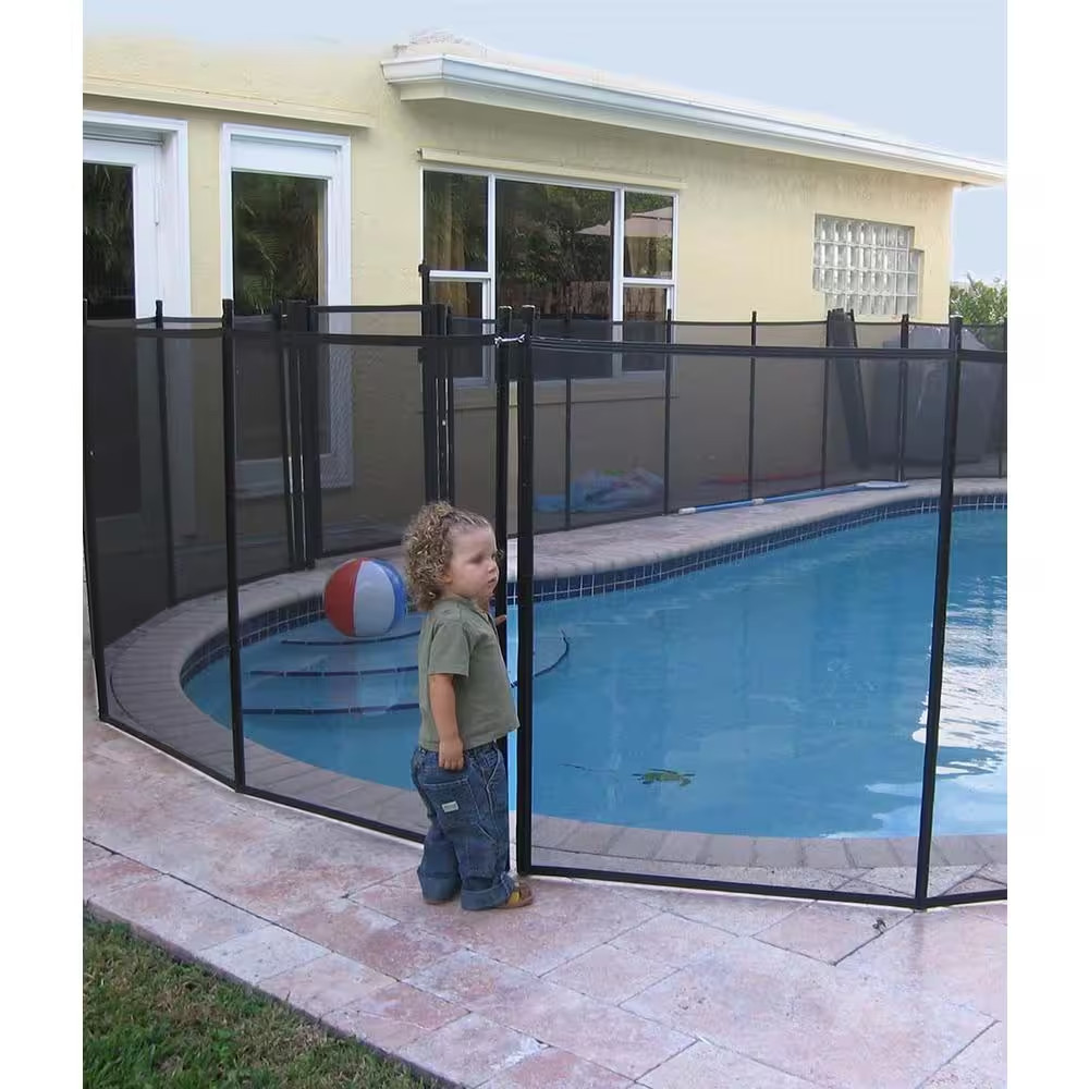 Swimming Pool Safety Fence In Ground Adjustable to Fit Around Any Size Or Shape