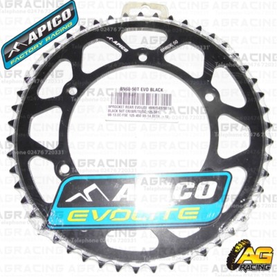 Apico Evolite Schwarzes Hinteres Kettenrad 50T 520 Für Husqvarna CR 250 2007