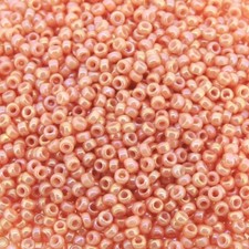 Miyuki Round Seed Beads Size 15/0 Opaque Peach Luster 8.2 Gram Tube 15-596 
