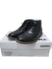 SONOMA Men  s Black Bayport Vitalize Ortholite Chukka Ankle Lace Up Boots-Size 9M