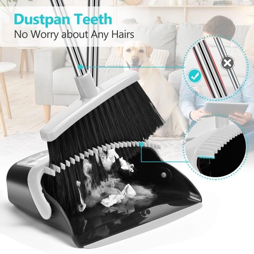 Effortless Cleaning with Long Handle Broom & Dustpan Set – Toothed Dustpan - Picture 7 of 11