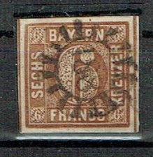 Altdeutschland Bayern MiNr 4 II gestempelt mit gMRST 188 Lindau / Heidenheim