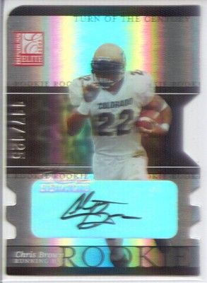 chris brown rookie rc auto autograph colorado buffaloes cu elite college #/125