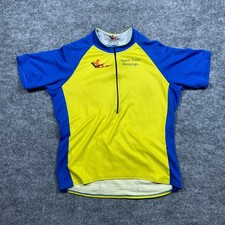 JL Velo Cycling Jersey Mens XL Savor Your Blessings Blue Yellow Made in USA Zip