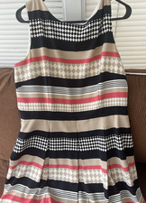 Tahari Arthur S. Levine Sheath Dress Geometric Striped Sleeveless Knee 12