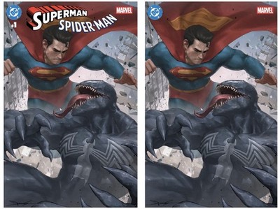 DC MARVEL SUPERMAN SPIDER-MAN #1 JEEHYUNG LEE 616 COMICS VARIANT AB SET LTD 1000