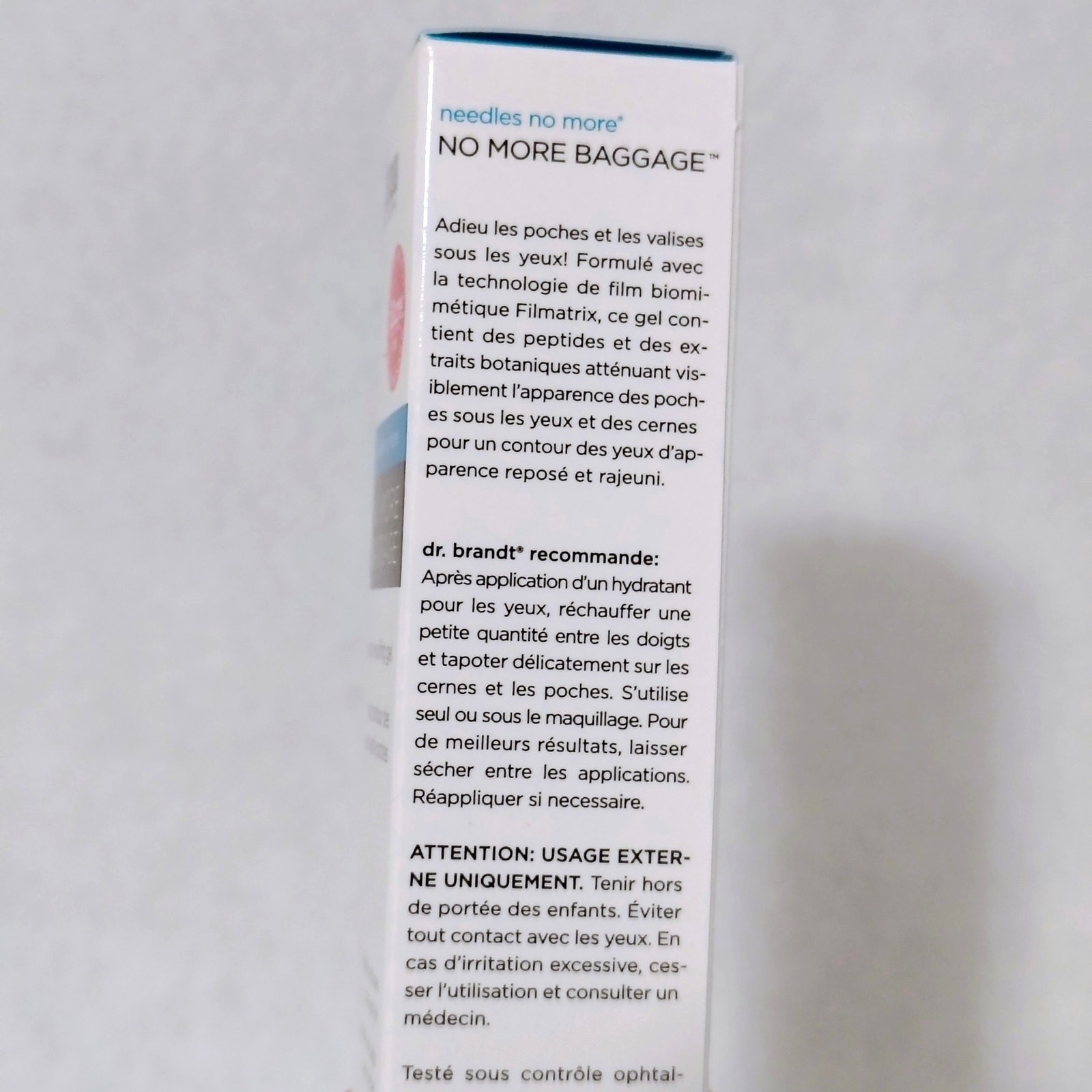 Dr. Brandt No More Baggage Eye Depuffing Gel 0.5 oz NEW AntiAging Needles Nomore