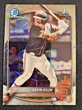 GAVIN KILEN 2025 1ST BOWMAN CHROME DRAFT LASER REFRACTOR CARD #BDC-40 GIANTS