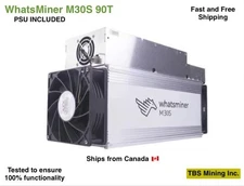 MicroBT WhatsMiner M30S 90TH/s ASIC Bitcoin Miner – Used, Tested, Shipping Inclu