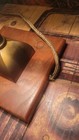 Vintage Banker's Desk Lamp Brass Base Green Glass Shade Pull Chain — photo 6