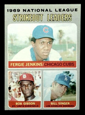 1970 Topps NL Strikeout Leaders Gibson Jenkins #71 Baseball Card NM