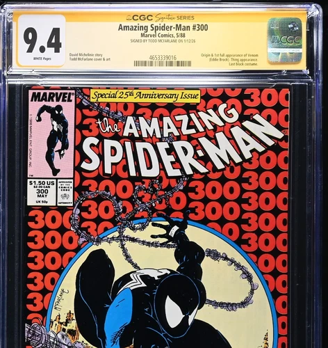 Amazing Spider-Man #300 CGC 9.4 SS Signed Todd McFarlane First Venom 1988