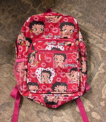Betty Boop Printed All Over Backpack Cartoon Women's School Bag 15'' School