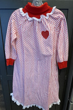 Her Majesty Vintage Girls Nightgown   Size 12   Red  White Christmas Valentine