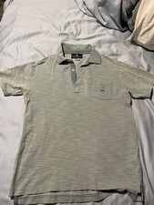 Psycho Bunny Kids Blue Bunny Bone Print Short Sleeve Polo Shirt Size 14-16 Large