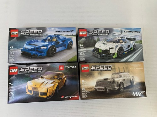 Lot of 4- Lego Speed Champions 76900 Jesko 76902 McLaren 76901 Supra 76911 Bond