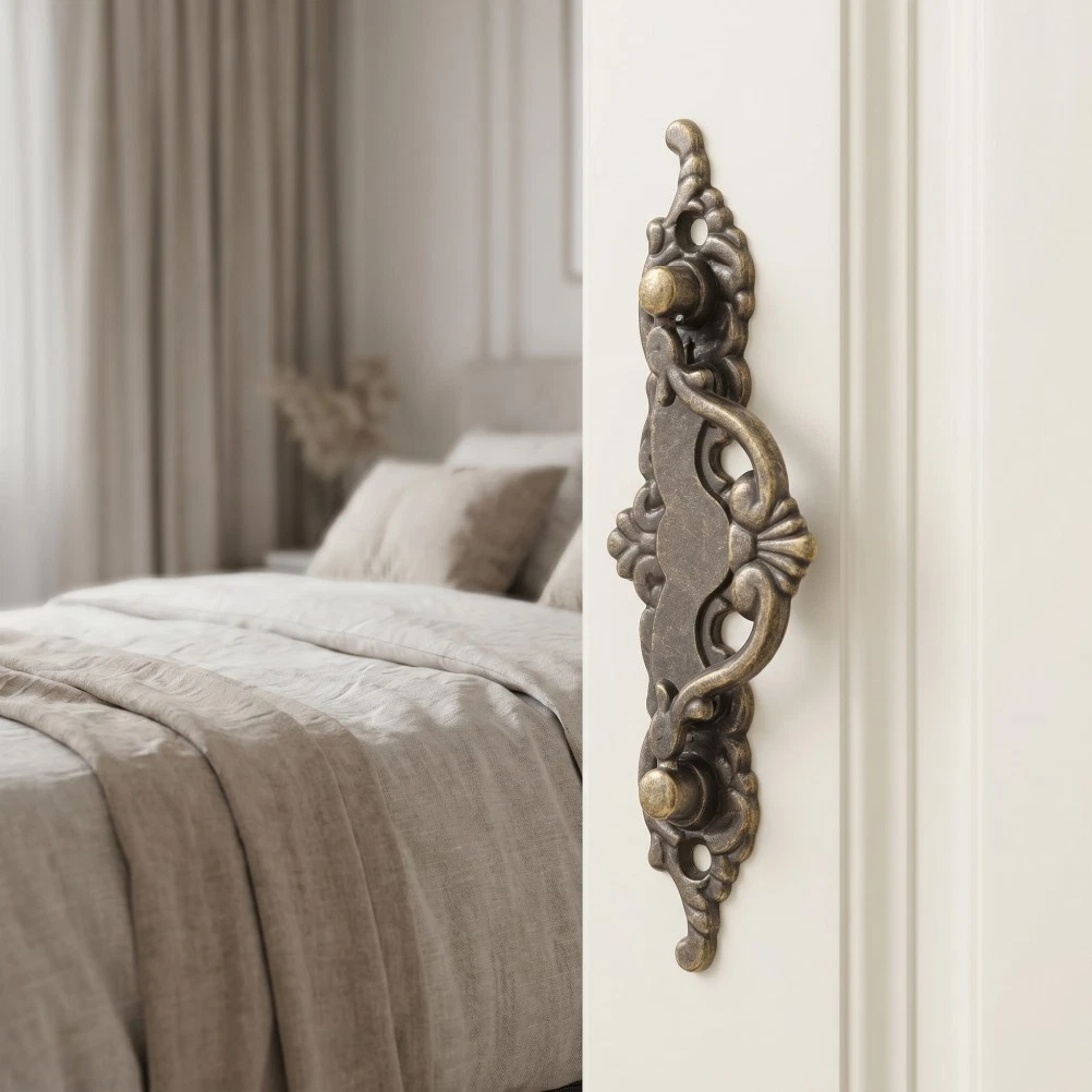 6 Pcs Furniture Hardware Vintage Drawer Handles Brass Cabinet Antique