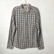 Levi  s Men  s Western Pearl Snap Long Sleeve Shirt SZ XL Plaid Workwear Rodeo
