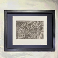 Reginald Marsh "Steeplechase Swings" CUSTOM FRAMED Art