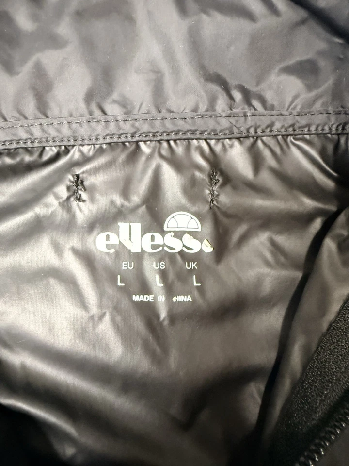 ellesse Men’s L Black Logo Anorak Windbreaker Pullover Hooded Jacket - Image 2 of 4