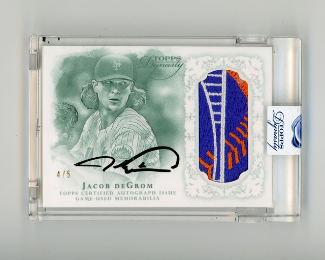 2015 Topps Dynasty Jacob DeGrom #AP-JDE1 Logo Patch Auto /5 New York Mets