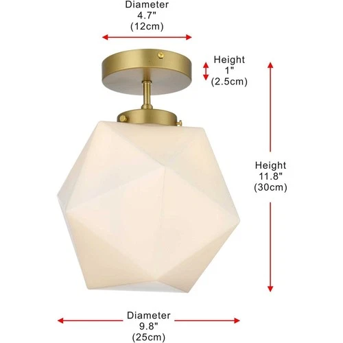 Living District LD2347SG Lawrence Flush Mount Satin Gold - Picture 8 of 9