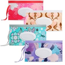 4 Pack Baby Wipe Dispenser, Portable Wipe Holder Refillable Baby Wipes Contai