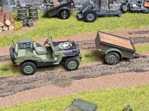 US Army Willys MB Jeep + anhänger , 1:35,bebaut,bemalt,#1379 - Imagen 3 de 4