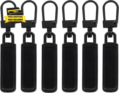 #ad 6 PCS Zipper Pull Replacement Detachable Zipper Small Zipper Pull Metal Zipper $8.22