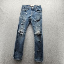 Levi's 511 Jeans Boys 14 Blue Slim Tapered 27x29 Distressed Ripped Denim