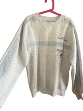 VTG 80s 90s Bugle Boy Sweatshirt Crew Neck Logo Gray 10-12