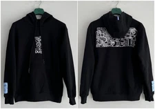 MCQ Alexander McQueen XL SIZE Hoodie IN DUST Logo Print Black Cotton