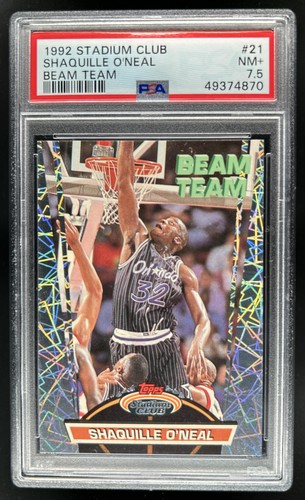 1992-93 Topps Stadium Club Shaquille O'Neal Beam Team RC #21 Magic PSA 7.5