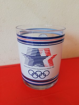 Glasbecher Olympiade Los Angeles 1984 Vintage mit Maskottchen Sam der Adler