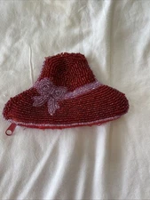 Red Hat Lady's Society Beaded Red Hat Coin Purse Double Sided