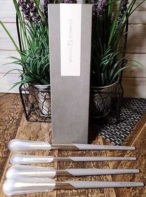 Complex Culture Luxury 4 Piece FACE & EYE Brush Set - Grey & Gold FULL SIZE NIB 