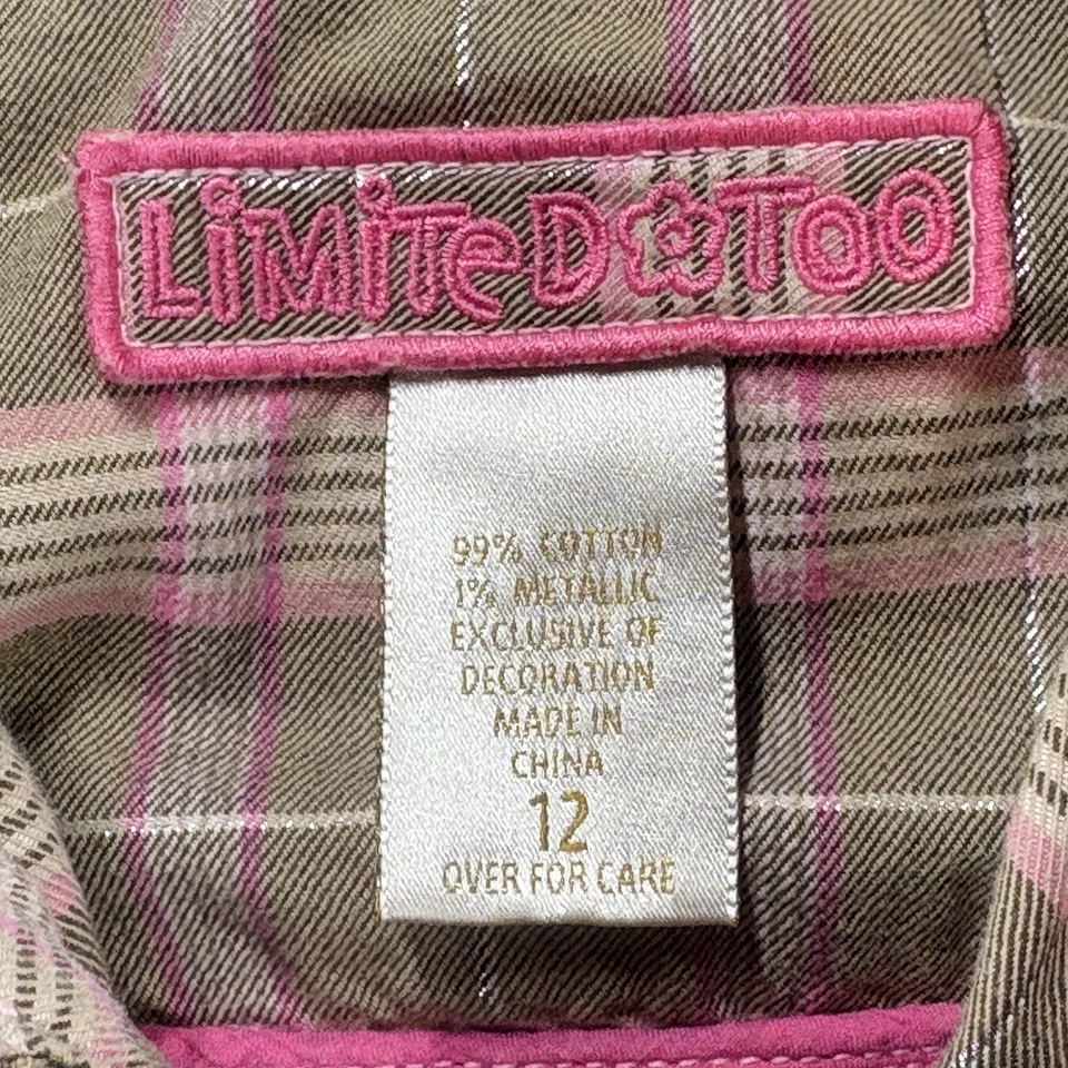 Jaqueta Vintage Anos 2000 Limitada Muito Cropped Meninas 12 Xadrez Y2K Chiclete Coquette - Imagem 3 de 4