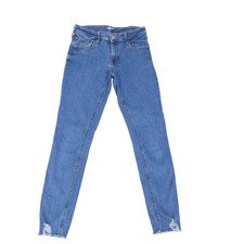 Old Navy Womens Jeans 4 Blue Skinny High Waist Denim Pants Frayed Hem Stretch
