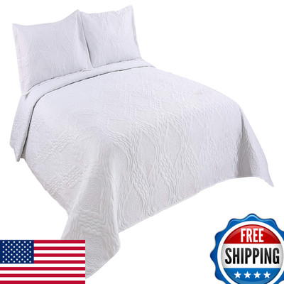Marina Decoration Solid Embossed Pinsonic Coverlet Bedspread Bedding Ultra Soft