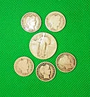 SILVER BARBER DIMES (5 Qt y) & SILVER STANDING LIBERTY QTR (1 Qty) SHIPS FREE