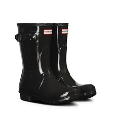 Hunter Original Short Gloss Women's Boots, Onyx, W7