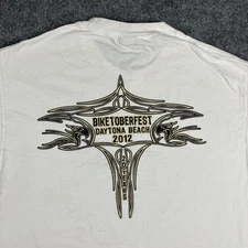 Hot Leathers T-Shirt Mens L White Biketoberfest 2012 Daytona Beach Graphic