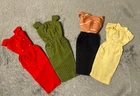 Barbie vintage SHEATH DRESSES, total of 4, good to fair condition