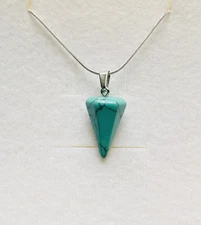 Stunning Turquoise Hexagon Pendant & 925 Silver Chain