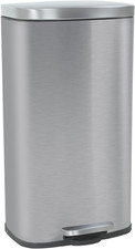 8 Gallon Stainless Steel Kitchen Trash Can with Lid Foot Pedal, Soft Close