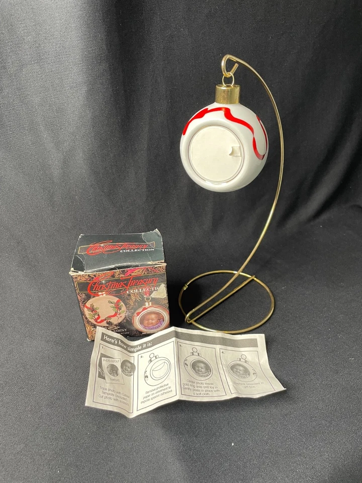 De colección 1994 jc penny "Tesoro de Navidad" foto bola adorno porcelana NUEVO Foto 3 de 4